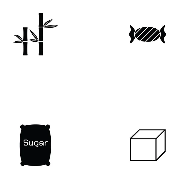 Conjunto de icono de azúcar — Vector de stock