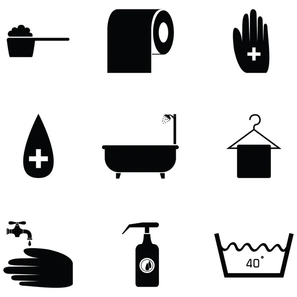 Conjunto de icono de lavado — Archivo Imágenes Vectoriales