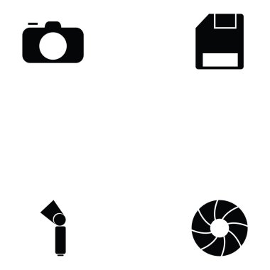 Fotoğrafik ekipman Icon set