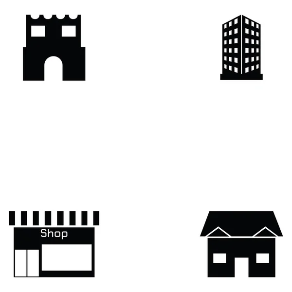 Building icon set — Stock Vector