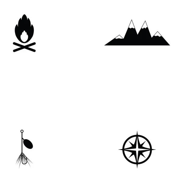 Set pictograme camping — Vector de stoc