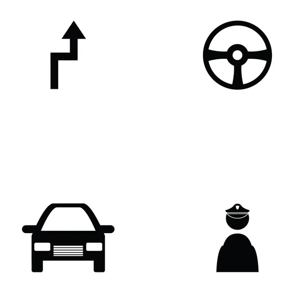 Driving school icon set — Stock Vector