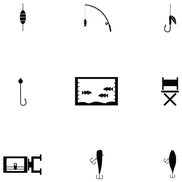 Conjunto de iconos de pesca — Vector de stock