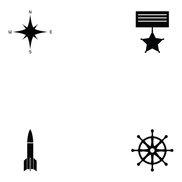 Sada námořnictva ikon — Stockový vektor
