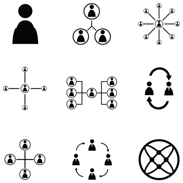 Набор значков сети людей — стоковый вектор