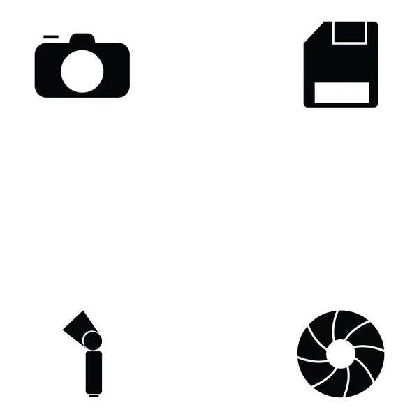 Set ikon Peralatan Fotografi - Stok Vektor