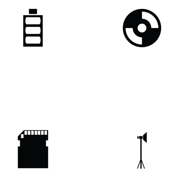 Conjunto de ícones de equipamento fotográfico — Vetor de Stock