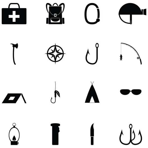 Conjunto de iconos de kit de supervivencia — Vector de stock