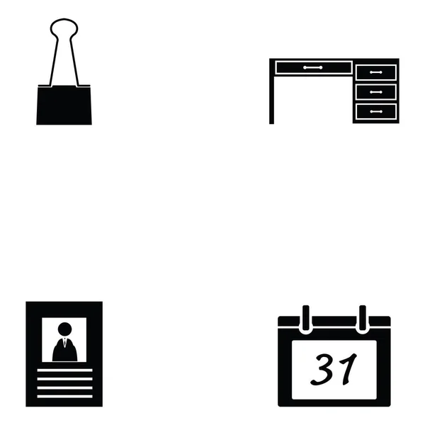 Conjunto de ícones de espaço de trabalho — Vetor de Stock