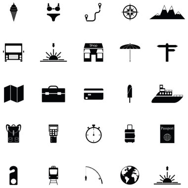 seyahat simgesi seti