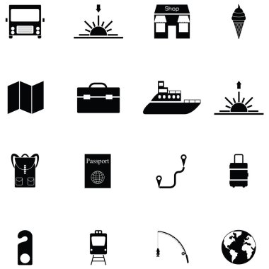 seyahat simgesi seti