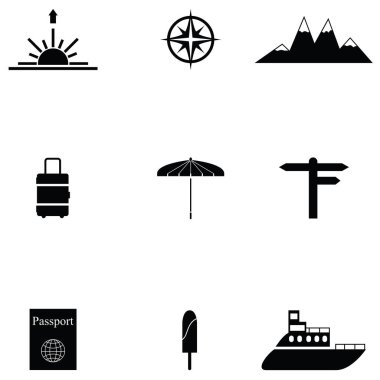 seyahat simgesi seti