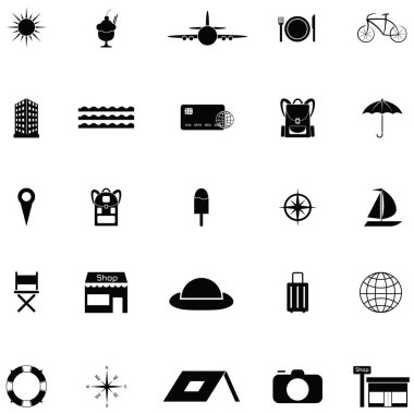 seyahat simgesi seti