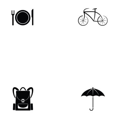 seyahat simgesi seti