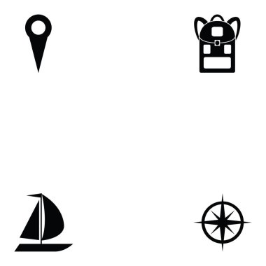 seyahat simgesi seti