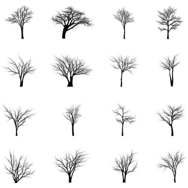 Ağaç siluetleri koleksiyonu