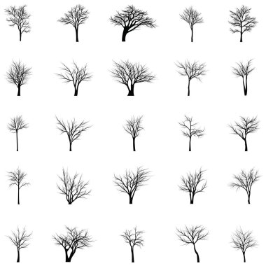 Ağaç siluetleri koleksiyonu