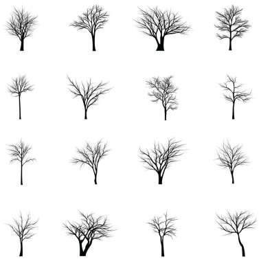 Ağaç siluetleri koleksiyonu