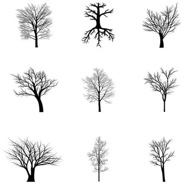 Ağaç siluetleri koleksiyonu