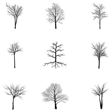 Ağaç siluetleri koleksiyonu