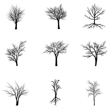 Ağaç siluetleri koleksiyonu
