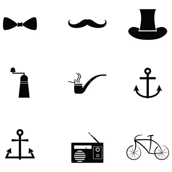 Hipster icono conjunto — Archivo Imágenes Vectoriales