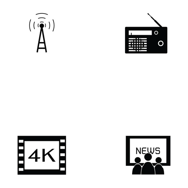 Mediensymbole gesetzt — Stockvektor