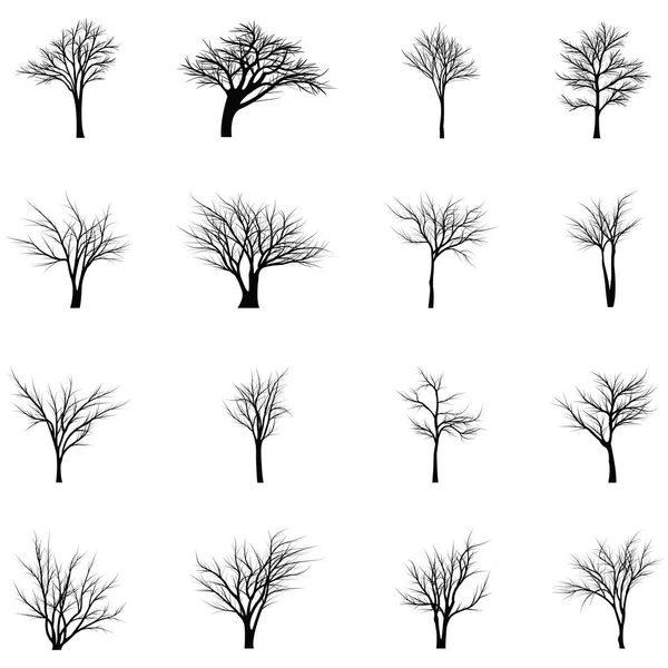 Συλλογή από σιλουέτες δέντρων — Διανυσματικό Αρχείο