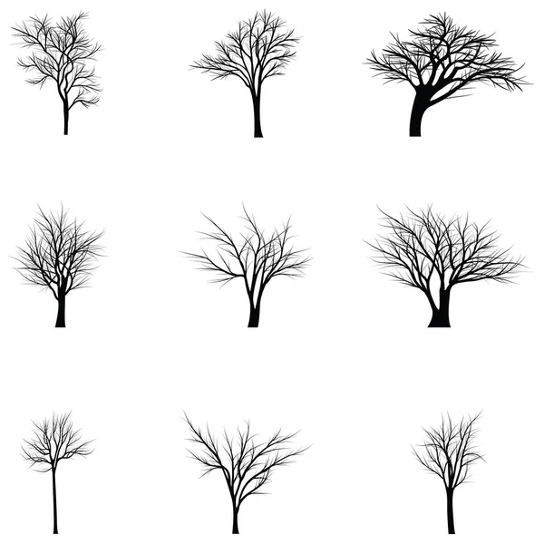 Collection de silhouettes d'arbres — Image vectorielle