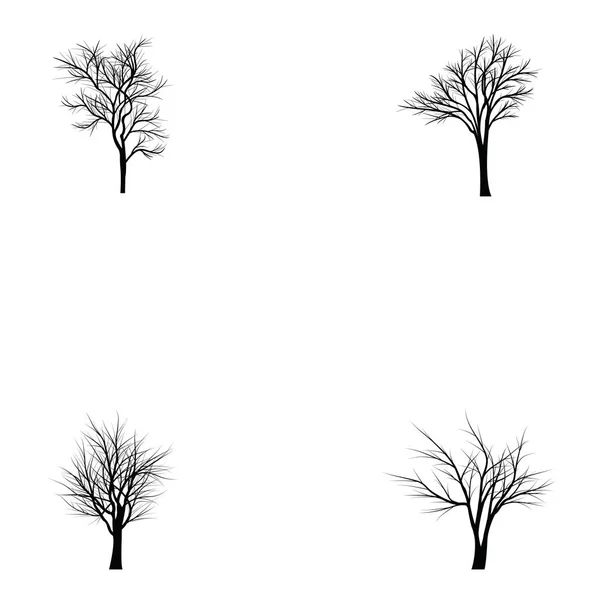 Ağaç siluetleri koleksiyonu — Stok Vektör