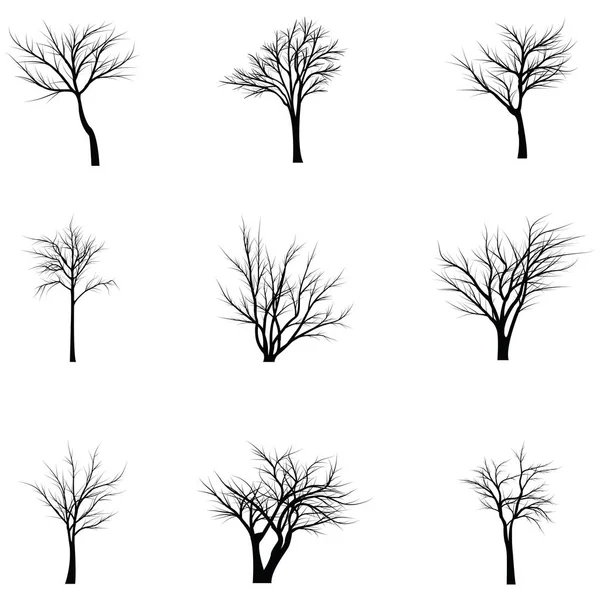 Collection de silhouettes d'arbres — Image vectorielle