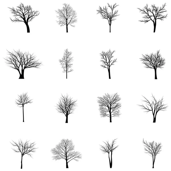 Verzameling van silhouetten van bomen — Stockvector