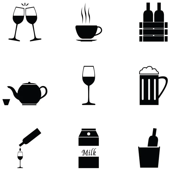 Set de iconos de bebidas — Vector de stock