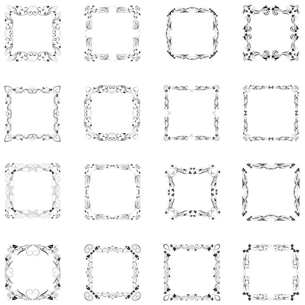 Set of frame silhouette — Stock Vector