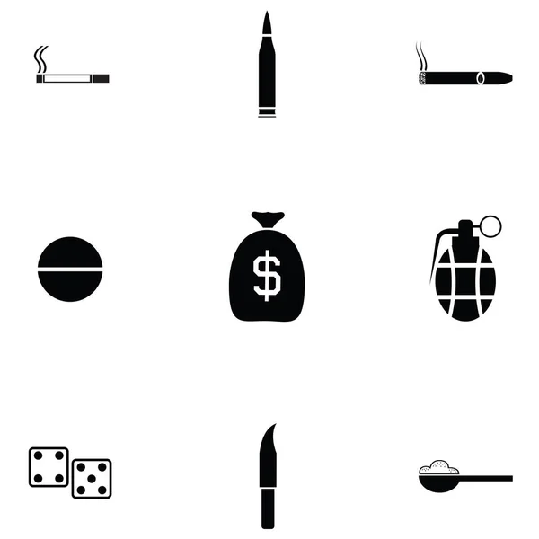 Conjunto de iconos gangster — Vector de stock