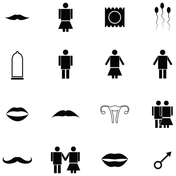 Homme et femme icône ensemble — Image vectorielle