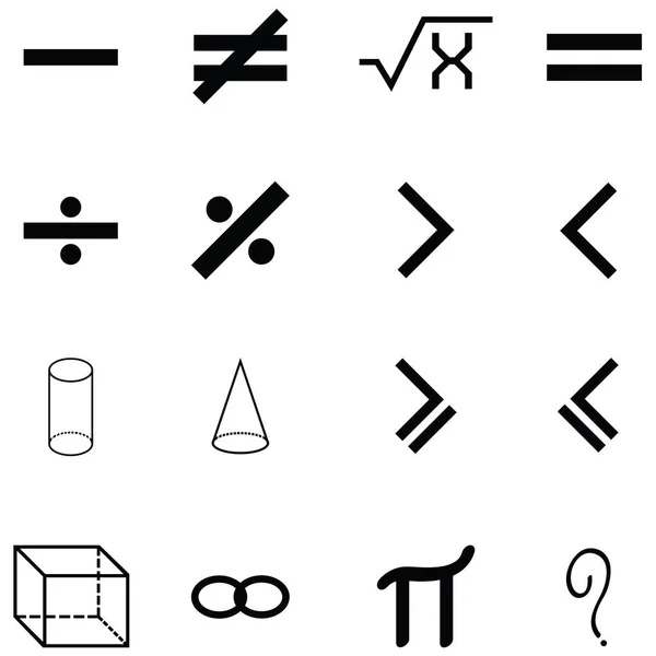 Ensemble d'icônes mathématiques — Image vectorielle