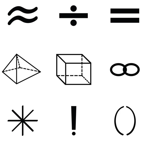 Conjunto de ícones de matemática — Vetor de Stock