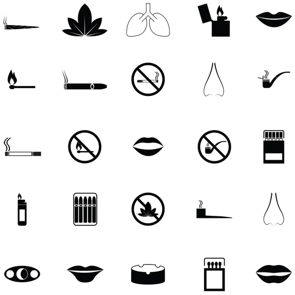 Conjunto de ícone de fumar — Vetor de Stock