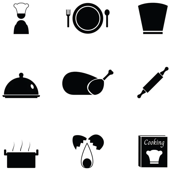 Kjøkkensjef Icon Set – stockvektor