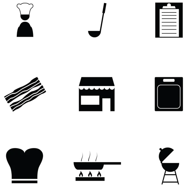 Kjøkkensjef Icon Set – stockvektor