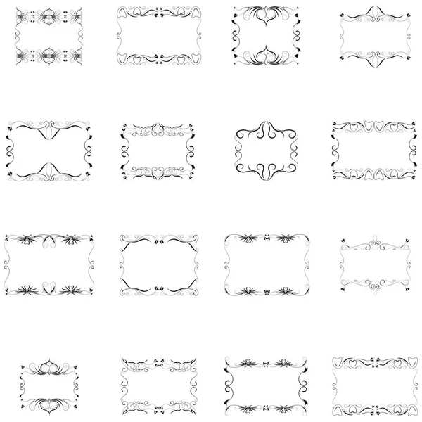 Ensemble de silhouette de cadre — Image vectorielle