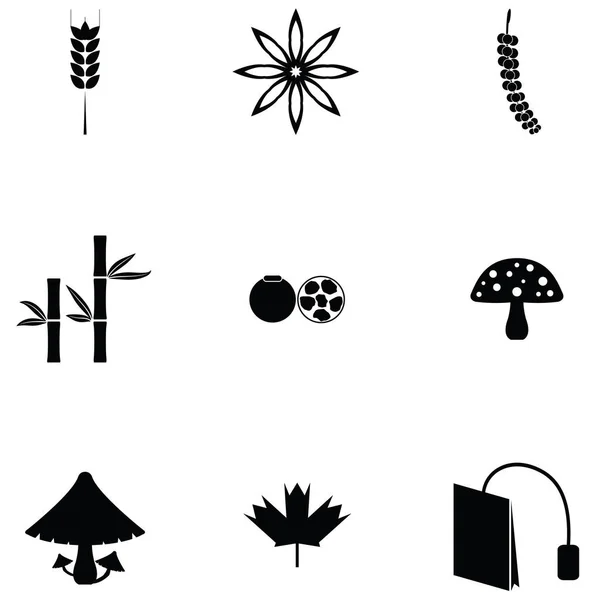Set di icone alle erbe — Vettoriale Stock