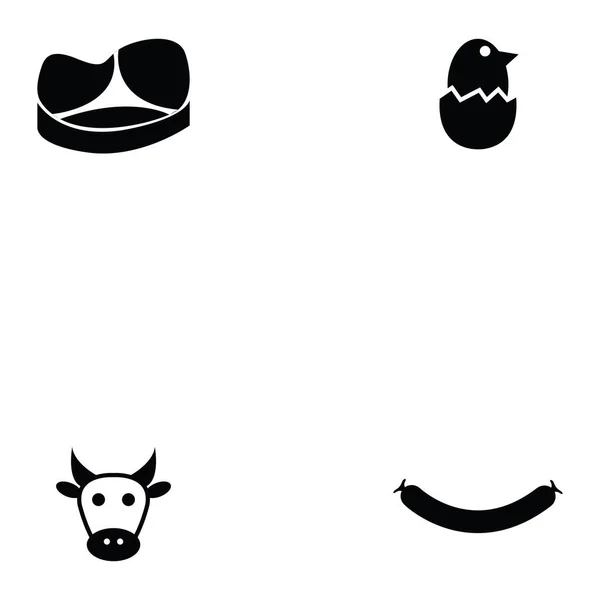 Juego de iconos de carne — Archivo Imágenes Vectoriales