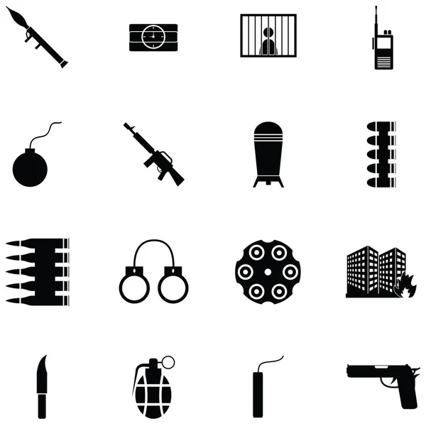 Set di icone del terrorismo — Vettoriale Stock