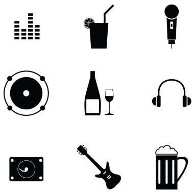 Gece kulübü Icon Set