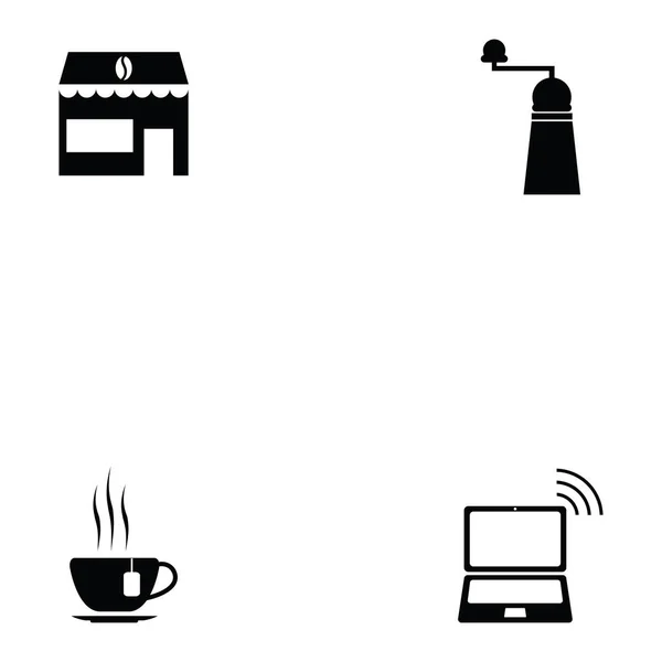 Symbolset für Coffeeshops — Stockvektor