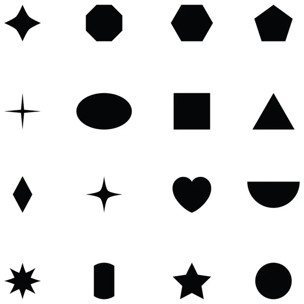 Набор значков геометрических фигур — стоковый вектор