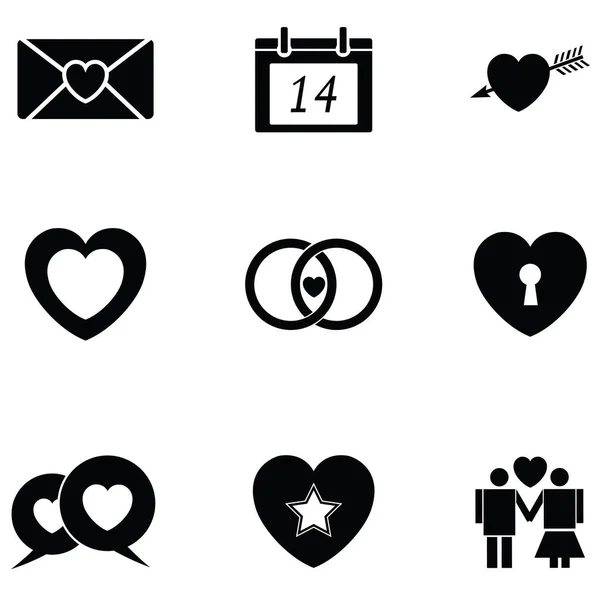 Juego de iconos de amor — Vector de stock