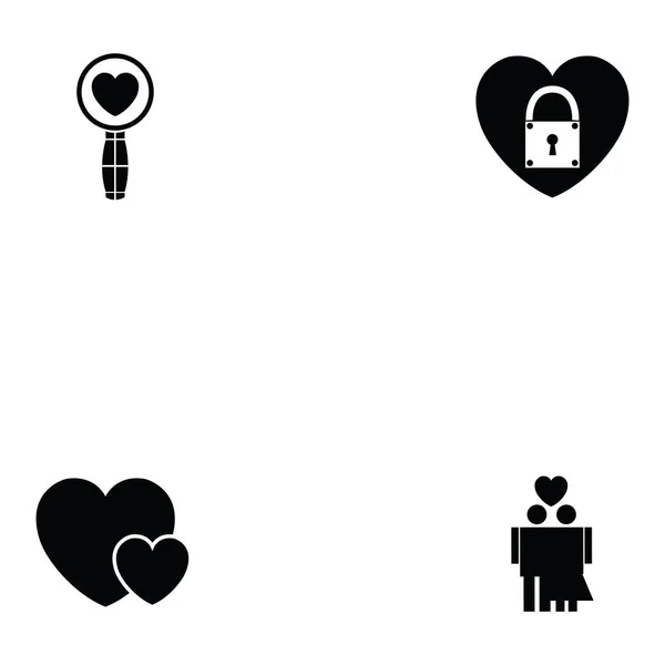 Juego de iconos de amor — Vector de stock